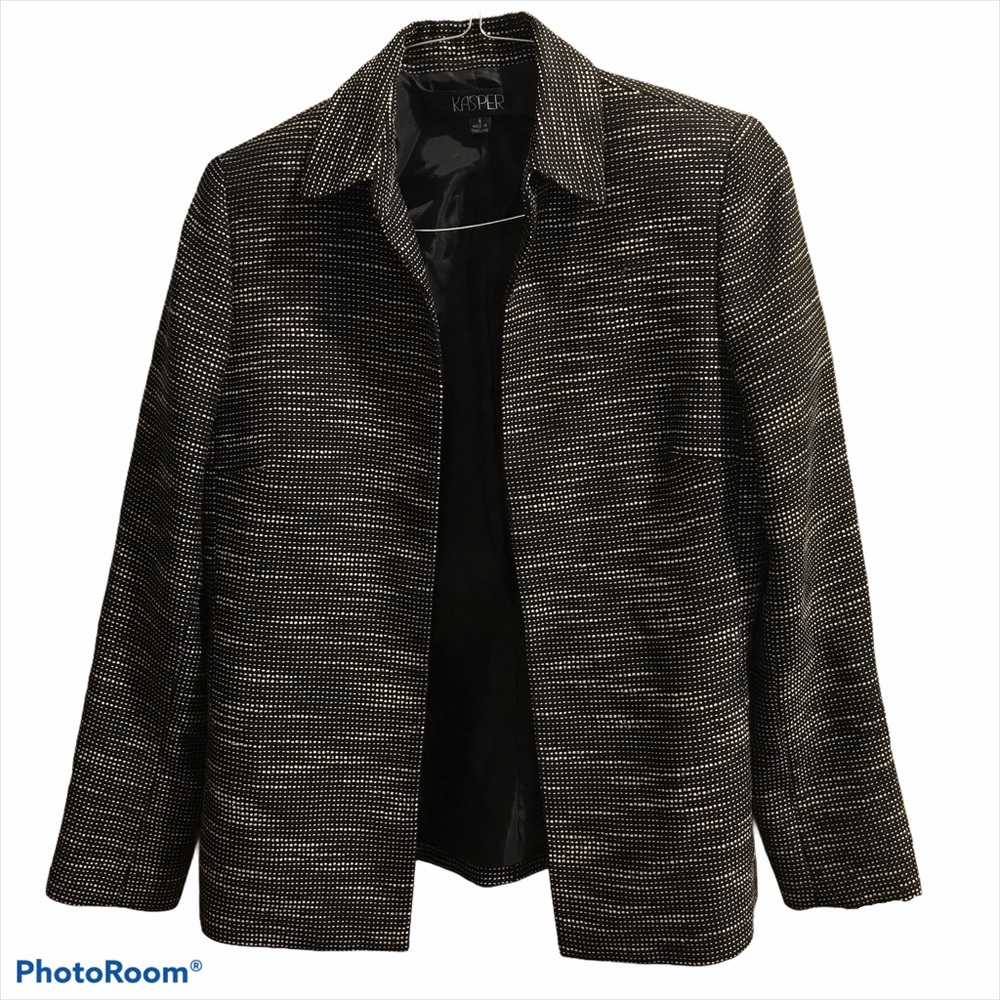 Kasper Women’s Suit Jacket, Size 6, B/W Textured
